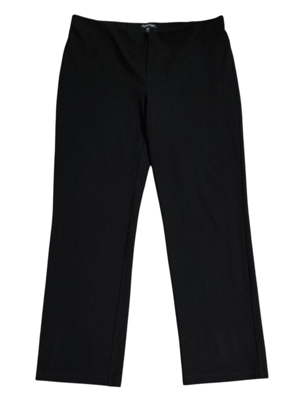 Eileen Fisher Black Pull On Straight Leg Pants Capsule Modest Stretch